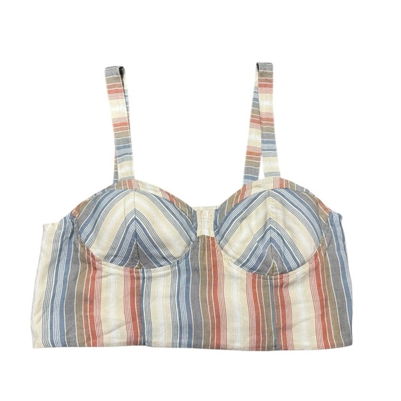 American Eagle Outfitters Tops - American Eagle Chevron Striped Padded Cropped Tank Top Pink Blue Size Medium